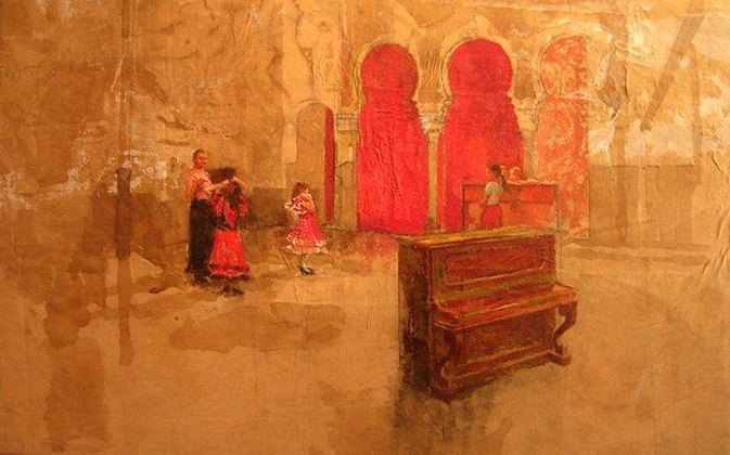 Teresa Laiz y alumnas - Pintor Ramón Gutiérrez