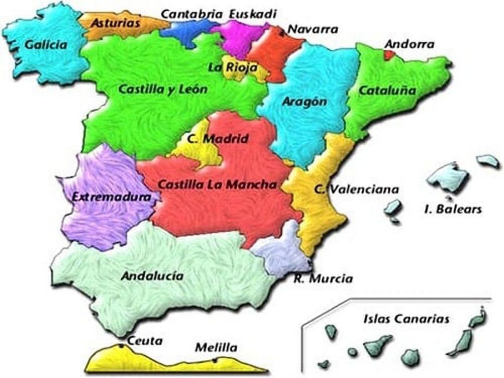 Mapa de España por Comunidades